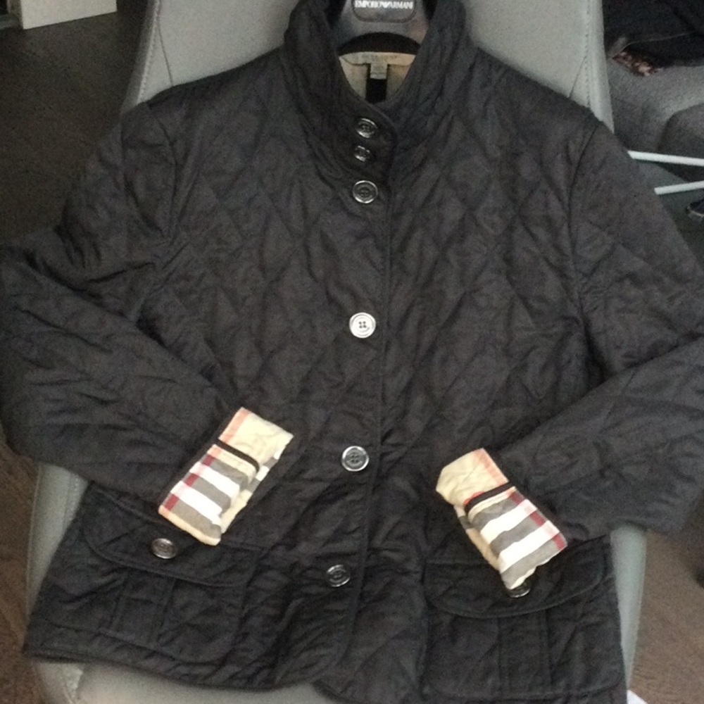 Burberry Brit quilted button up jacket
